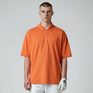 Greg Norman Golf Polo Shirt Orange‎ Play Dry Mens M Short Sleeve Performance Top